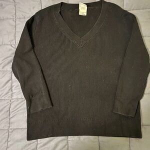 Faded Glory Vintage Black Ribbed Sweater
